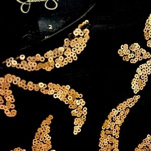 Jessica Simpson Black and Gold Dress